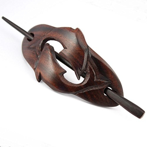 ISLAND PIERCINGS Haarspange Clip Delfin Design Handarbeit aus Holz HS40