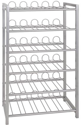 HAKU Möbel Flaschenregal alu, Metall - Maße: B 54 cm x H 90 cm x T 31 cm, Style: Modern