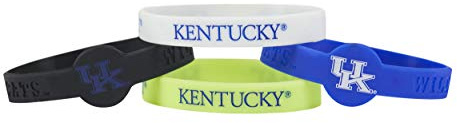 aminco Unisex Adult (4-Pack) Officially Licensed NCAA Kentucky Silicone Bracelet 4 Pack , Team Colors, One Size US