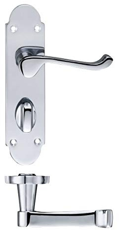 Epsom Door Handle Bathroom Set 170mm X 40mm Polished Chrome