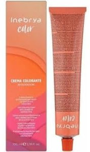 Crema colore permanente per capelli con semi di lino e aloe vera 100ml INEBRYA (- 6 biondo scuro puro)