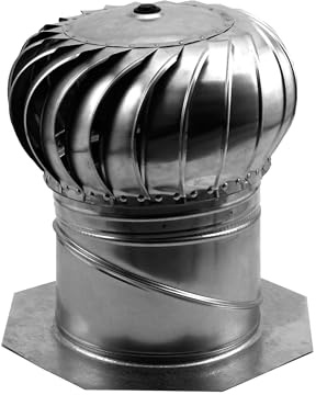 GAF Master Flow 12 in. Mill Galvanized Steel Internally Braced Dual-Bearing Wind Ventilation Roof Turbine - High Efficiency Attic Vent, Weather-Resistant, Adjustable Base, Heavy-Duty - GIC12