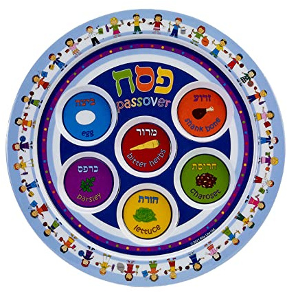 Rite Lite Melamine Kids Seder Plate, Multicolor, Passover, Medium, 5x5x5 inches, Dishwasher Safe, Geometric/Abstract Pattern