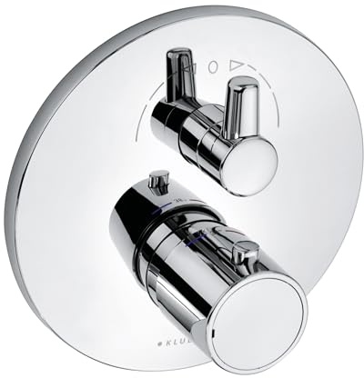 Kludi Fertigmontageset für Unterputz-Wannen und Brause Thermostat mit Heisswassersperr, verchromt, 388300545