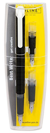 Online Schreibgeräte 12081 - Schreibset Bestwriter College II, 3 verschiedene Federstärken, schwarz