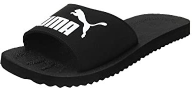 Puma Unisex Adults Purecat Slide Sandals, Black-White, 12 UK