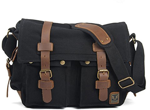 Eysee Schultertasche Herren Canvas-Umhängertasche Daypack für Alltag und Sport 35cm (L) X 30cm(H) X 10cm(W)