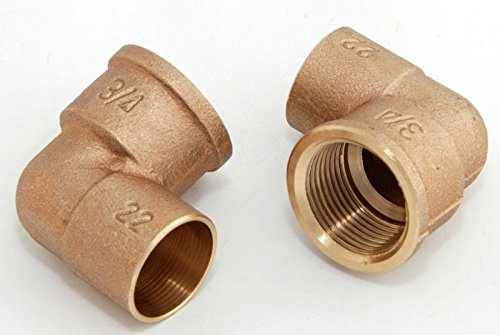 Winkel i/i 90° 22mm - 3/4' / 4090g, Rotguss (VE 2 Stk) Rotgussfitting red brass gunmetal, Klimaanlage Klimatechnik Wasser Heizung Gas Solar heating refrigerant