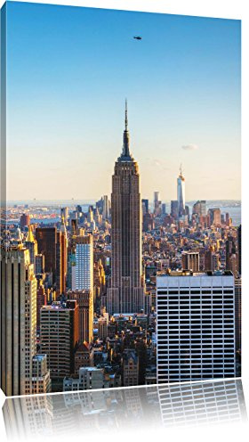 Pixxprint Empire State Building in New York als, Größe: 80x60cm, Leinwandbild, fertig gespannt, Wandbild, Dekoration, Kunstdruck, kein Poster
