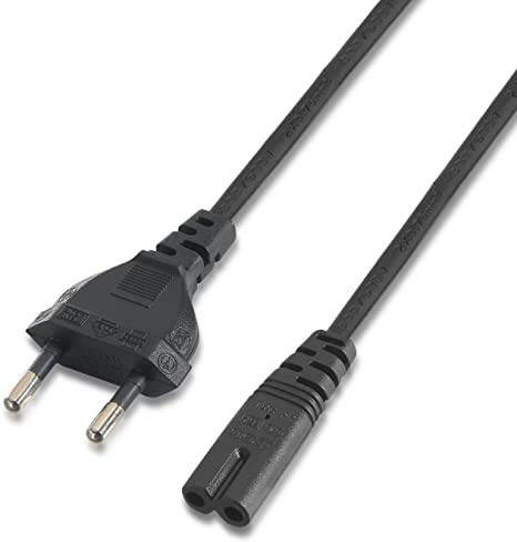 Vinciann Câble d'alimentation bipolaire à 2 pôles 1,4 m Prise européenne pour Playstation 1, 2, 4 (PS1, PS2, PS4)