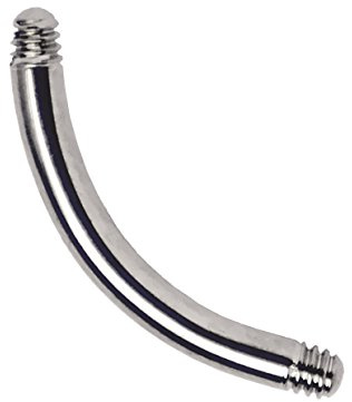 Titan Piercing gebogener Stab wählbar in 1,6 x 6-22 mm ohne Kugeln