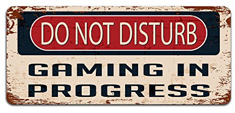 Print Crafted - Do Not Disturb: Gaming In Progress - Vintage Metal Sign | Funny Bedroom, Office, Man Cave Door Decor