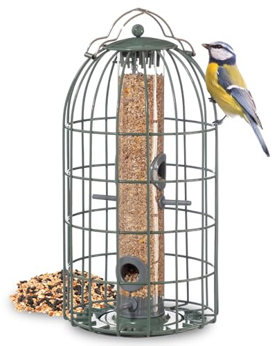 The Nuttery Original Large Seed Feeder ORGD03 – Squirrel & Pigeon Proof – Hanging Garden Bird Feeder – Durable Metal, Weather Resistant – Easy Fill – The Nuttery Outdoor Bird Feeders for Small Birds