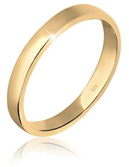 Elli Ring Damen Verlobung Schlicht Elegant in 925 Sterling Silber Vergoldet