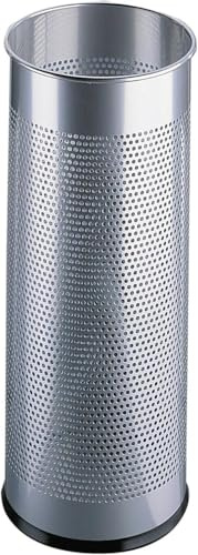 Durable 335023 Portaombrelli in Acciaio Verniciato, Capacità 28.5 Litri, 620x260 mm, Argento