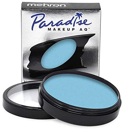 Mehron Makeup Paradise Makeup AQ Pro Size | Stage & Screen Performance, Face & Body Painting, Beauty, Cosplay, and Halloween | Water Activated Face Paint, Body Paint 1.4 oz (40 g) - Light Blue