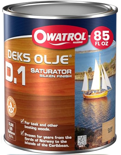 Saturateur D1 Qualité Marine OWATROL - Saturateur Bois Extérieur - Teck, Ipé, Acajou, Movingui - Pontons, Terrasses, Bardages - Polyvalent - Protège les Bois Denses et Exotiques - 2,5L