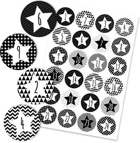 Papierdrachen 24 Adventskalender Zahlenaufkleber - Nr 30 - Sticker 4cm - zum Basteln und Dekorieren