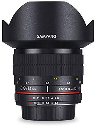 Samyang F1110603101 AE - Objectivo para Nikon (14 mm IF ED UMC, sensor APS-C y Full-Frame), Negro