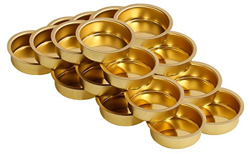 Teelichthalter Messing Ø 40mm / 18mm tief - Teelicht Tülle für Standard Teelichtkerzen. EIN echtes deutsches Qualitätsprodukt., Größe:20er Set