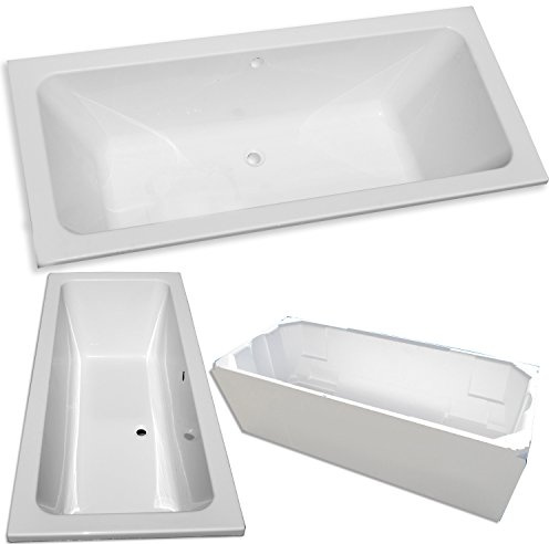 Acryl- Rechteck Badewanne Koralle T 200 180 x 80 cm mit Mittelablauf (mit Styroporträger ohne Ablauf)