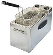 KitchenChef KCFR4L Solo Independiente 4L 2500W Acero inoxidable - Freidora (4 L, 190 °C, 30 min, Solo, Acero inoxidable, Giratorio)