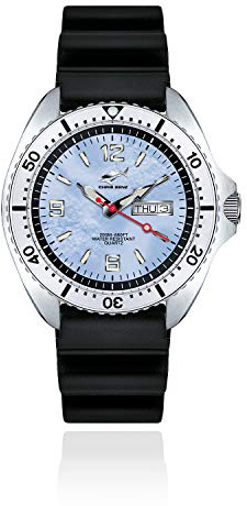 CHRIS BENZ ONE Man 200M Taucheruhr mit Kautschukband, Karibikblau