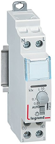 Legrand 412623 Standard Modular Twilight Switch, Output 16A 250V, Comes with Photoelectric Cell, 1 Module