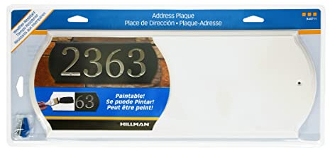 Hillman 848711 Paintable Address Plaque, White 6 x 16