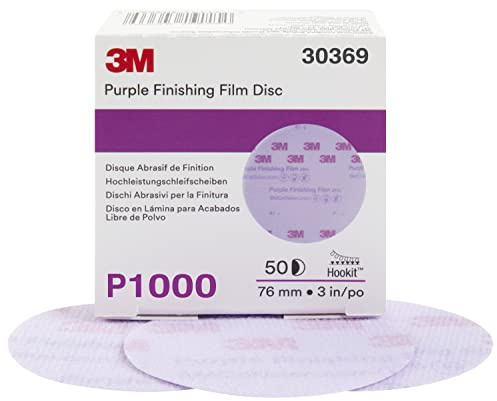 3M 30366-50PK Hookit 3 Purple Finishing Film Disc, (Pack of 50)