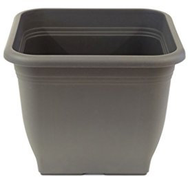 greemotion Pflanzkübel Pia Anthrazit-Grau - Blumentopf 28x28cm - 9L Blumenkübel eckig - Übertopf UV-beständiger Kunststoff - Pflanztopf frostsicher - Pflanzgefäß mit Bodenlöchern - Pflanzen-Zubehör