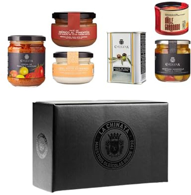 Box S Extremeño La Chinata – Selección Gourmet con Aceite de Oliva Virgen Extra, Embutidos y Mermelada – Regalo Típico de Extremadura para Degustaciones y Picoteos