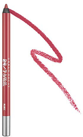 URBAN DECAY 24/7 Glide-On Waterproof Lip Pencil (Manic - Rosy Wine), Smudge-Proof, Longwearing Lip Liner, Smooth & Creamy Colors, Moisturizing Formula with Vitamin E - 0.04 oz