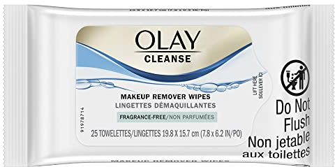 Olay Makeup Remover Wet Cloths, Fragrance Free, 25 Count