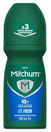 Mitchum Men 48HR Protection Roll-On Deodorant & Anti-Perspirant, Ice Fresh, 100 ml
