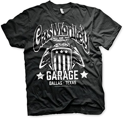 Gas Monkey Garage Offizielles Lizenzprodukt American Engine Herren T-Shirt (Schwarz), Small
