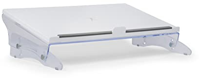 BakkerElkhuizen FlexDesk ​​​​630 Dokumentenhalter, verschiebbare Arbeitsplatte, exklusives weiß-transparentes Design