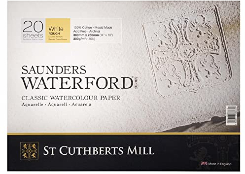 ST CUTHBERTS MILL - Saunders Waterford - 20 ark block 36 x 26 limmat 4 sidor - 300 g/m² - diskduk, naturvit