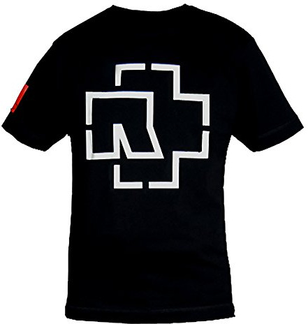 Rammstein T-Shirt Logo schwarz, Offizielles Band Merchandise Fan Shirt mit Brust- und Rückendruck