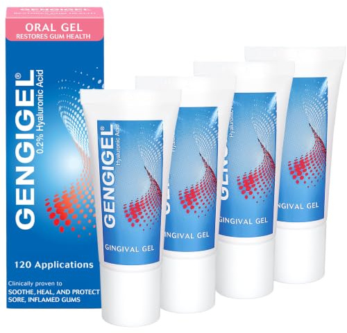 Gengigel Zahngel (4 Stück) | Gengigel Oral Gel 4 x 20ml - Hyaluronsäure Mundpflege Gel