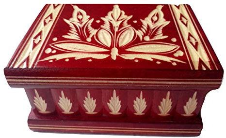 Neu Magie Rätsel Puzzle Geheimfach Schmuckkasten schön Handwerk Handarbeit Holz schatulle Zauber kästen (Rot)