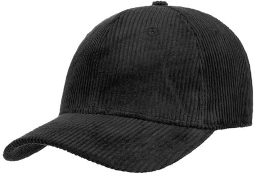 Hutshopping Basic Cord Baseballcap Basecap Cap Baumwollcap Kappe Cordcap Damen/Herren - mit Schirm, Klettverschluss Winter Herbst Sommer Frühjahr