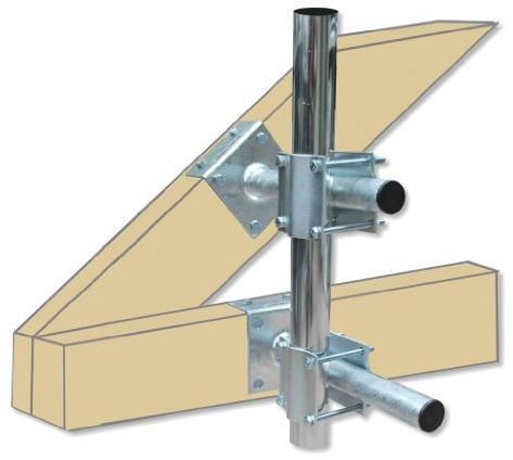 A.S.SAT 51020 Dachmastmontageset für Mastrohre bis 60mm verzinkt