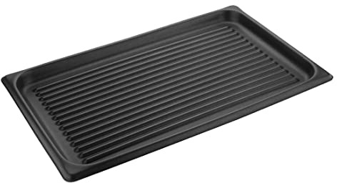 Vogue Ridged Non-Stick Baking Sheet, Size: 30(H) x 530(W) x 325(D)mm, Material: Teflon Coated Aluminium, Ridged for Even Heat Conduction, Baking Tray, Oven Tray, Catering Equipment, S372 | Ridged base ensures even heat conduction, while the Teflon coating prevents food sticking for commercial catering use.