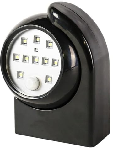 Festive Lights schwarze Rundleuchte verstellbar 360° 10 LEDs weiß Bewegungsmelder außen innen Schranklicht Schrankbeleuchtung LED Bewegungssensor