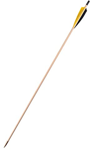 Battle-Merchant Handgemachter Fertigpfeil 32, 11/32, mit Messingspitze und Naturfedern, 5 Shield - Pfeil Mittelalter Langbogen Holzpfeil