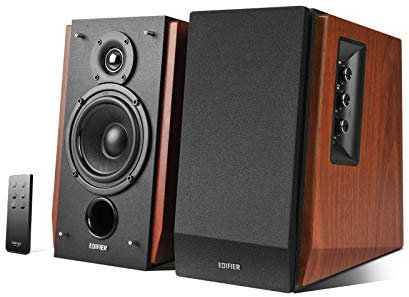 Edifier R1700BT Bluetooth Bookshelf Speaker - Active Near-Field Studio Monitors - Powered Speakers 2 Setup Wooden Enclosure - 66w RMS