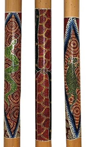 Wogeka - 80 cm Regenmacher - Rainstick Rainmaker aus Bambus mit Dot-Paint Bemalung Musik Meditation