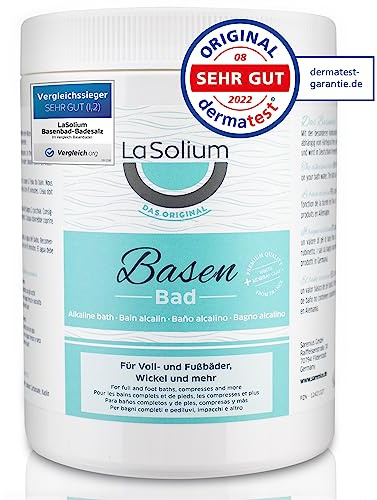 LaSolium – Sales de baño alcalinas, 500 g, con arcilla blanca; dermatológicamente probadas; polvo alcalino con arcilla de Francia