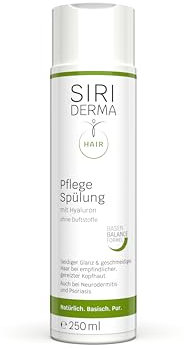 SIRIDERMA Pflege-Spülung | Ohne Parabene und Silikone | Vegan | Bei trockener Kopfhaut und Haare (ohne Parfum, 250 ml)